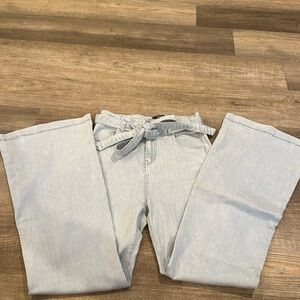Denim Jeans with Bow Tie
